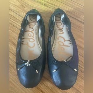 Sam Edelman Felicia Black Leather Ballet Flats size 8 Like New with Box